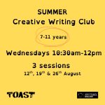 Summer Creative Writing Club 7-11yrs (19th August / 10:30-12pm)